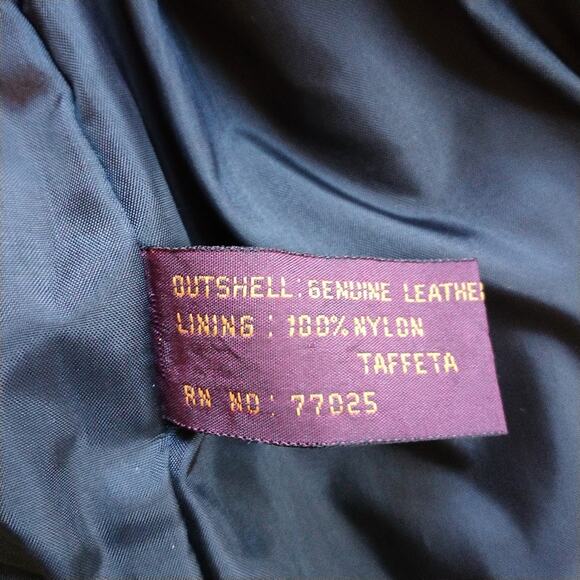 Y2K Bomber Jacket Sz M Black Texture Leather Patchwork Moto Collect VNT 80s - Picture 15 of 16